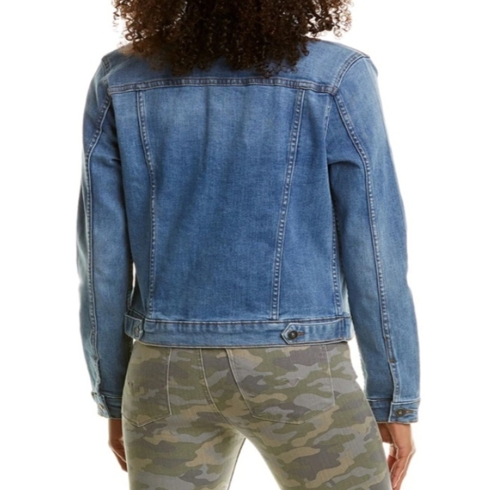 Hudson Classic Blue Distressed Cropped Jean Jacket - Picture 2 of 9